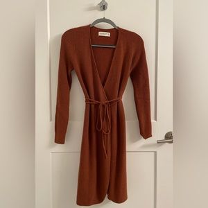 Abercrombie & Fitch Long-Sleeve Wrap Mini Sweater Dress